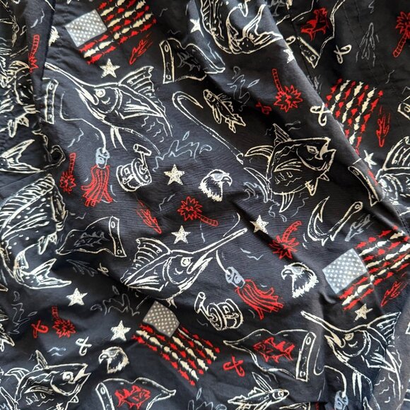 Columbia PFG Mens Swim Trunks With Patriotic Fishing Print Small - Picture 4 of 9
